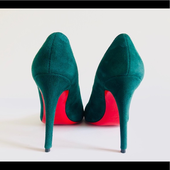 Christian Louboutin Fifi Green Suede Leather Pumps - Picture 5 of 13